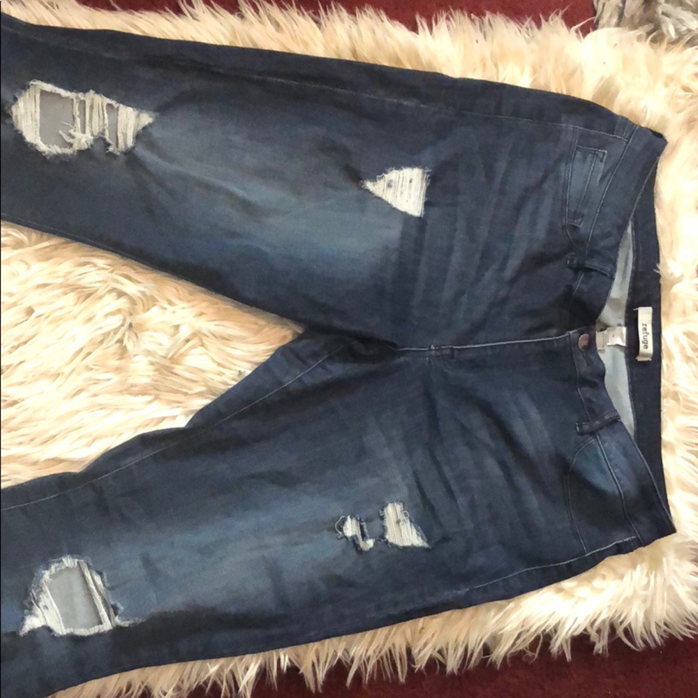 Charlotte Russe size 14 high waist distressed jean